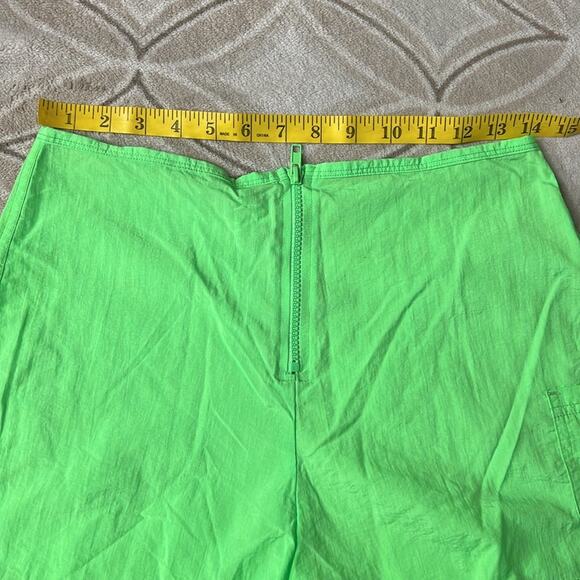 Vintage Catalina Neon Lime Green Windbreaker Zip Front Swim Surf Shorts SMALL - Picture 4 of 6